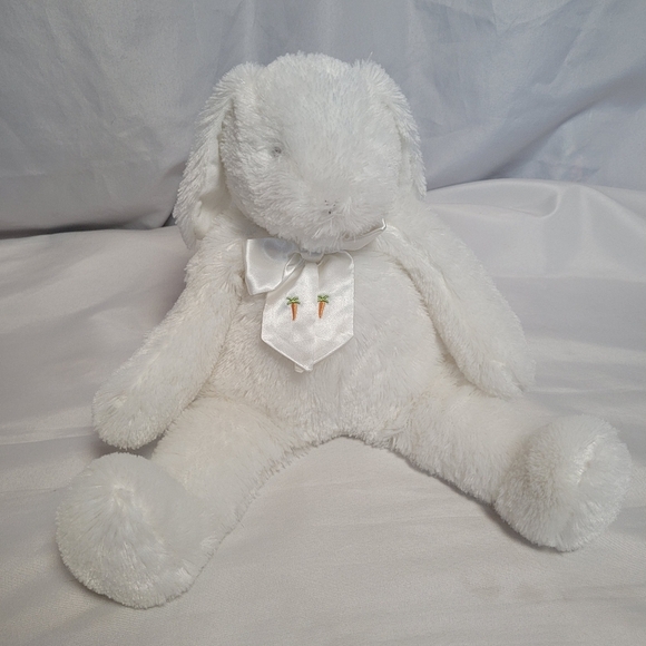 Bunnies By The Bay White Bunny Rabbit Carrot Satin Bow 16" Floppy Ears NWT - Picture 1 of 7